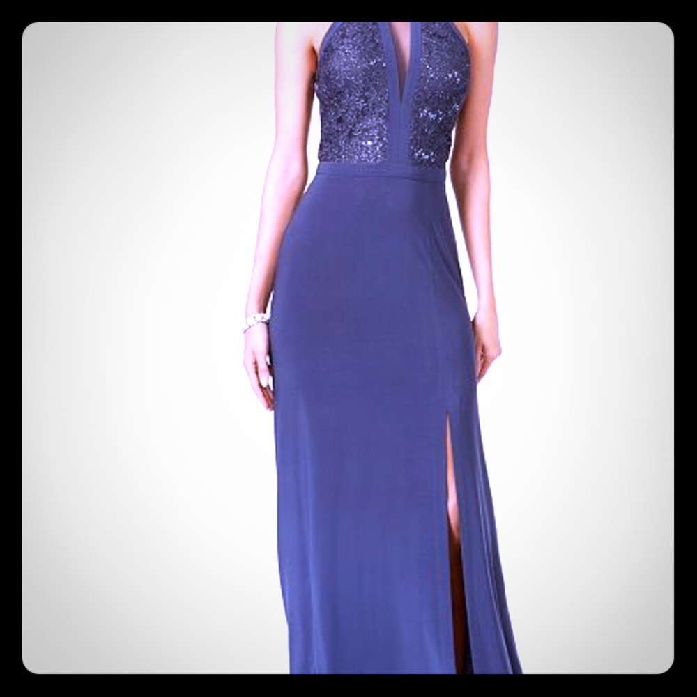 Nightway lace halter top gown